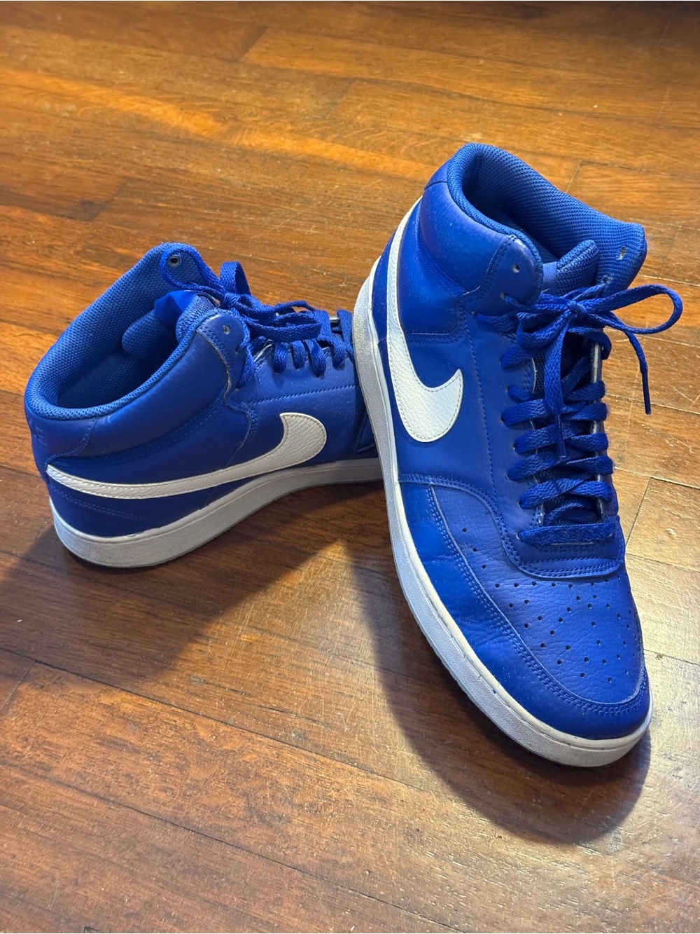 Nike Court Vision Mids in Blue and White